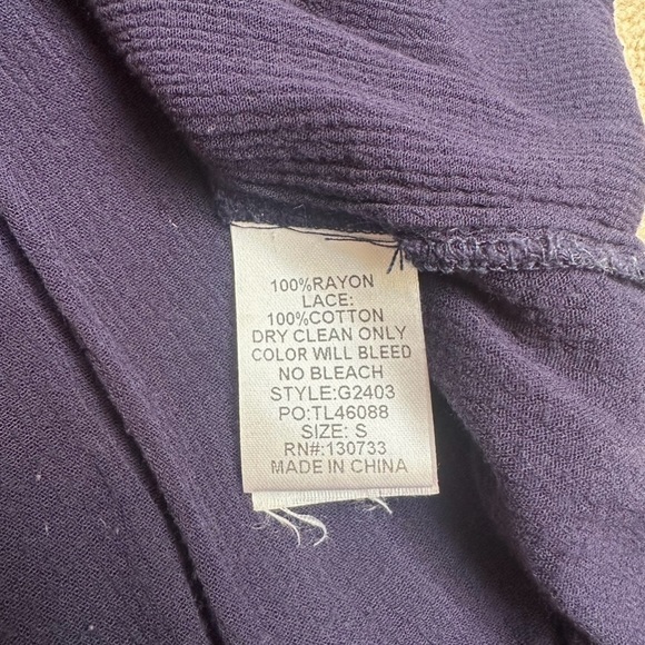 Urban Mangoz Navy Blue Floral Long Sleeve Mini Dress Size Small Boho Summer - Picture 6 of 6